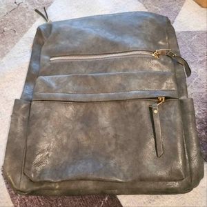 Gray Leather Purse/bookbag